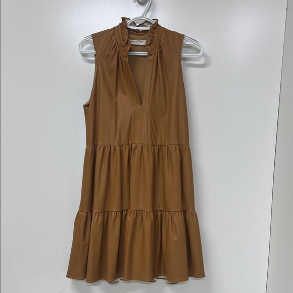 Amanda Uprichard Dresses & Skirts - Amanda Uprichard, Connolly Dress, Camel Colored Faux Leather, Size XS